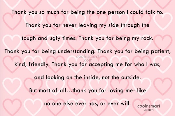 thank you quote thank you so much for being the - Thank You Quotes