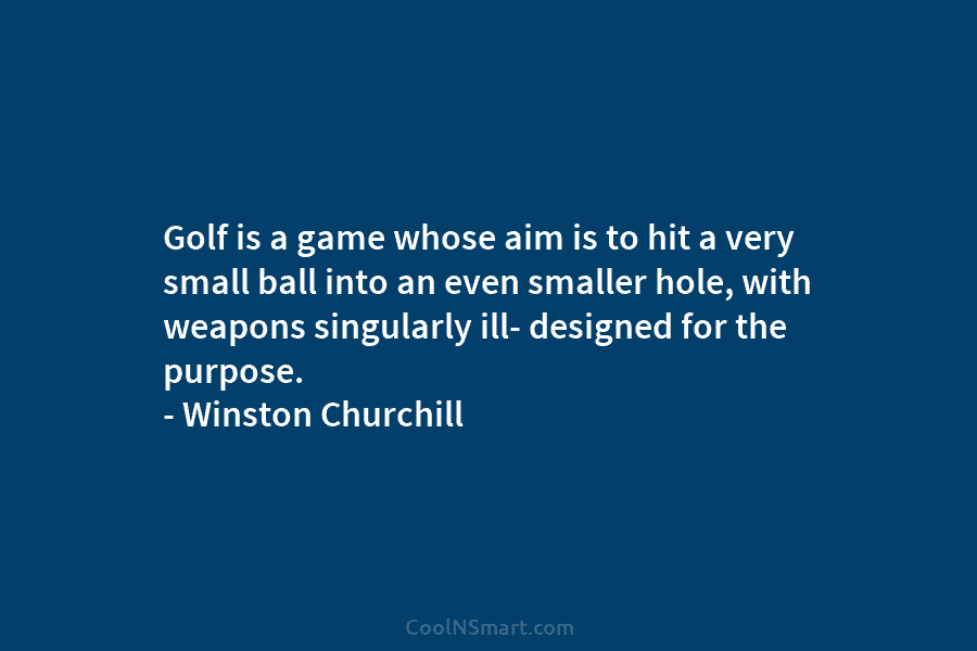 Golf is a game whose aim is to hit a very small ball into an...