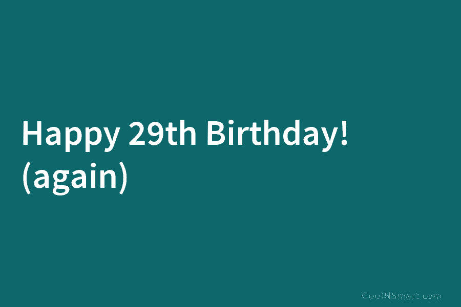 Happy 29th Birthday! (again)