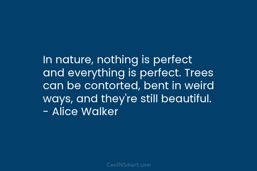 In nature, nothing is perfect and everything is perfect. Trees can be contorted, bent in weird ways, and they’re still...