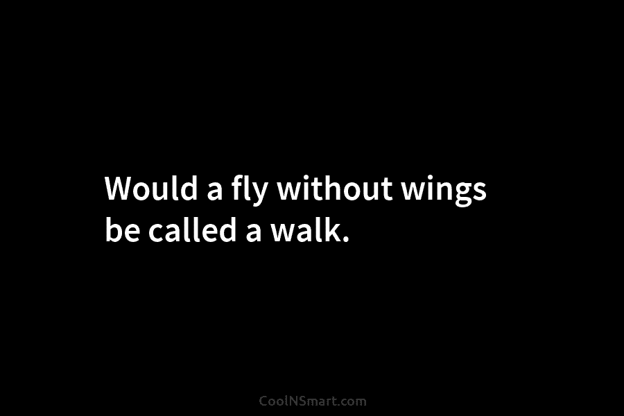Would a fly without wings be called a walk.