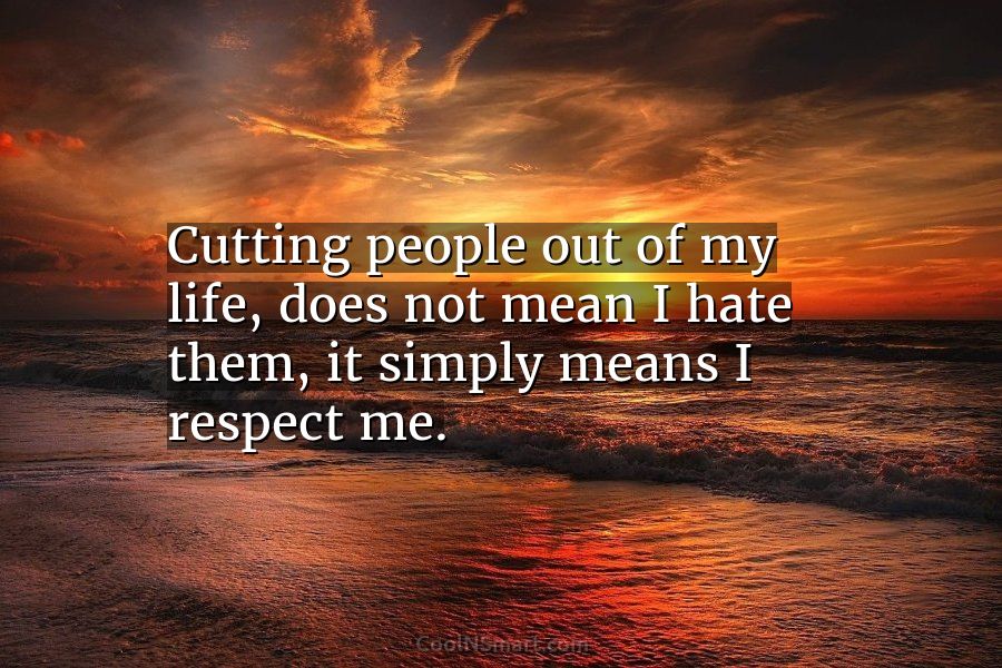 Quote: Cutting People Out Of My Life, Does Not Mean I Hate Them,... -  Coolnsmart