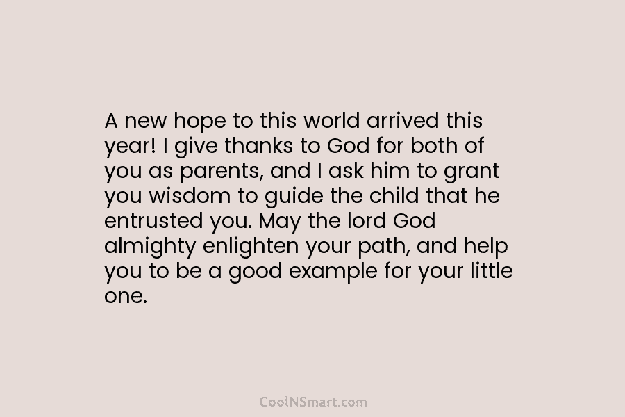 A new hope to this world arrived this year! I give thanks to God for...
