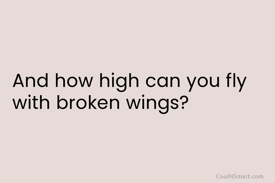 And how high can you fly with broken wings?