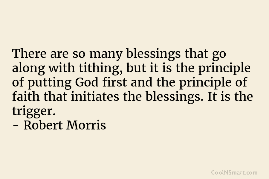 There are so many blessings that go along with tithing, but it is the principle...