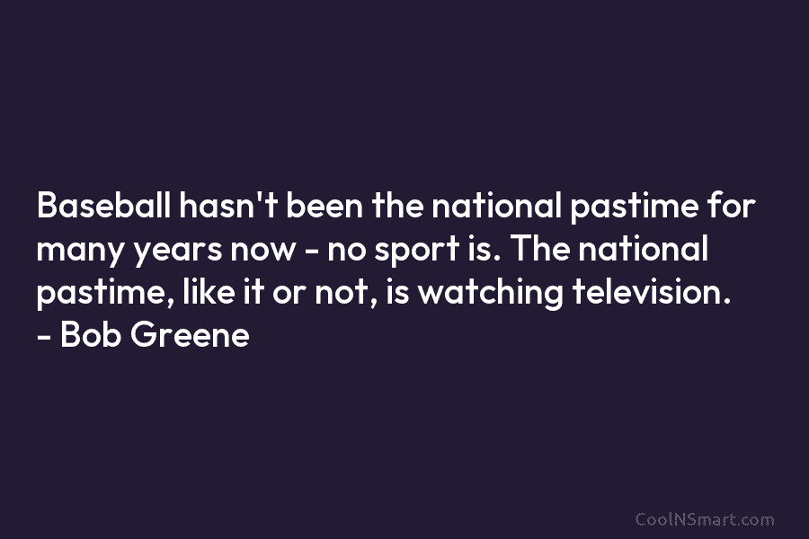 Baseball hasn’t been the national pastime for many years now – no sport is. The national pastime, like it or...