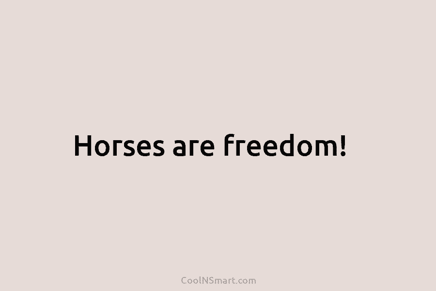 Horses are freedom!