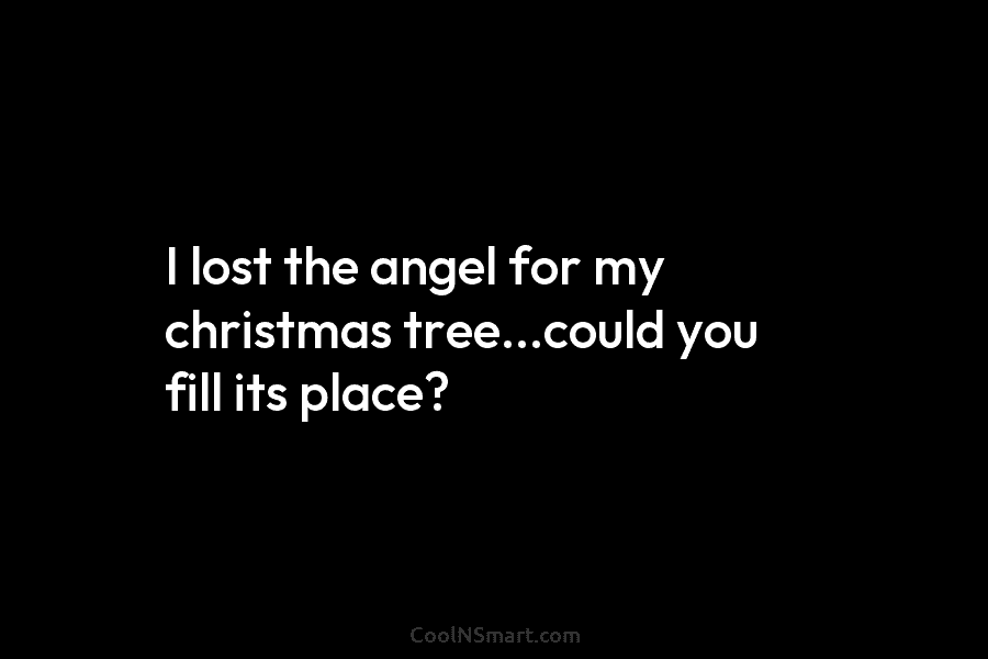 I lost the angel for my christmas tree…could you fill its place?