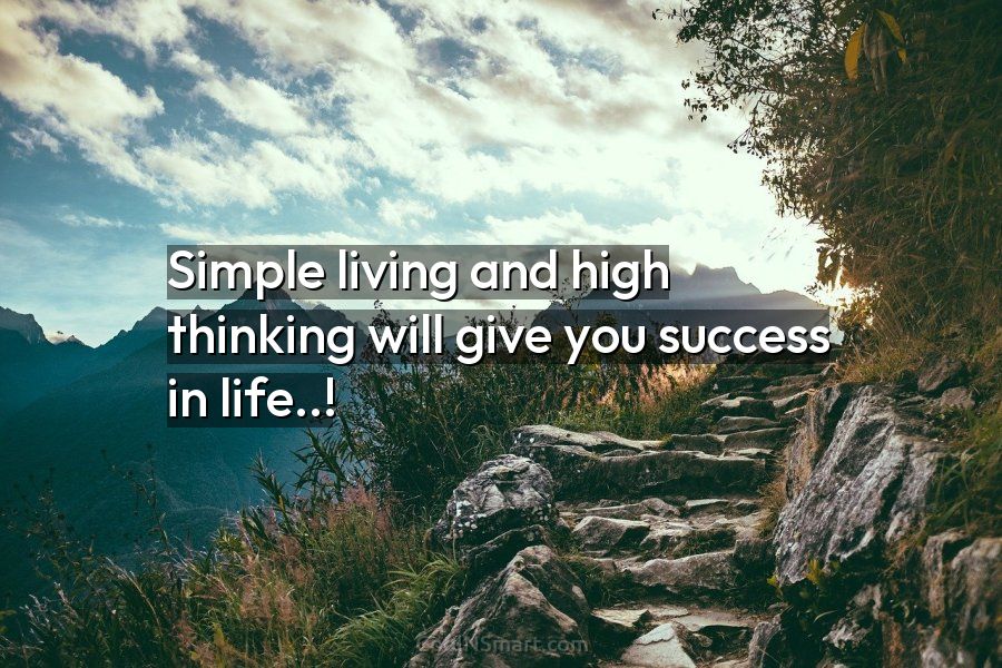 simple living high thinking speech in english