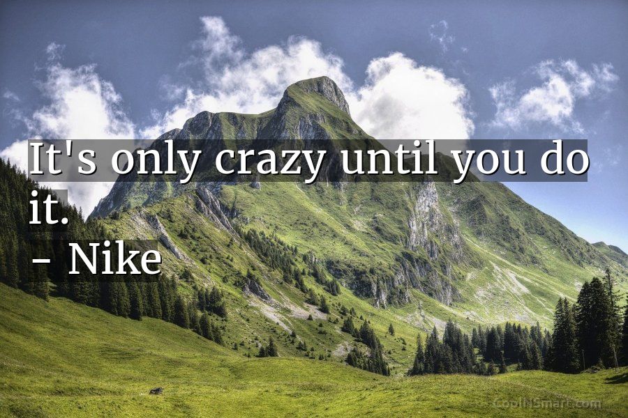 Nike Quote: It's crazy you do it. – Nike - CoolNSmart