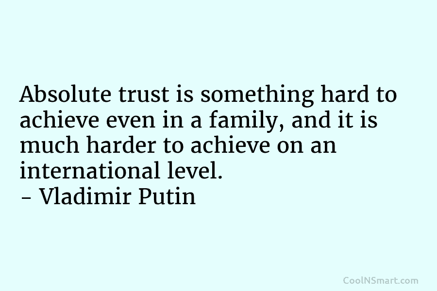 Absolute trust is something hard to achieve even in a family, and it is much...