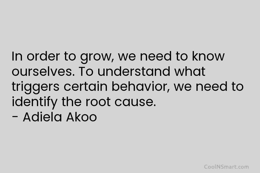 In order to grow, we need to know ourselves. To understand what triggers certain behavior, we need to identify the...