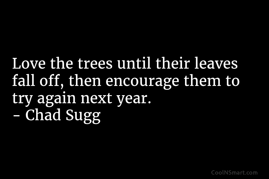 Love the trees until their leaves fall off, then encourage them to try again next...
