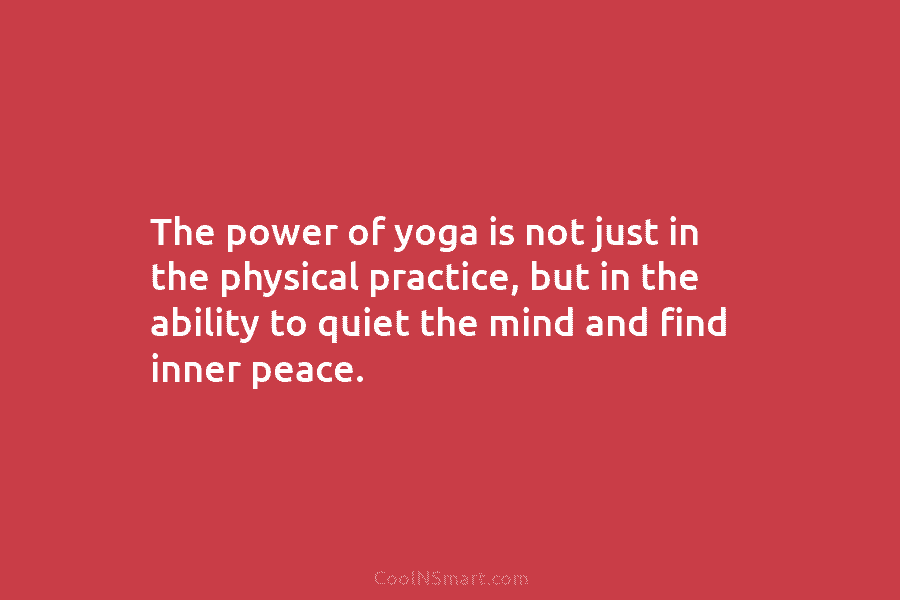 The power of yoga is not just in the physical practice, but in the ability...