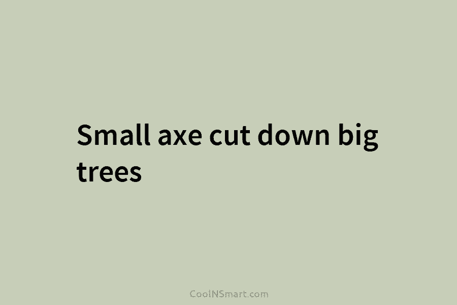Small axe cut down big trees