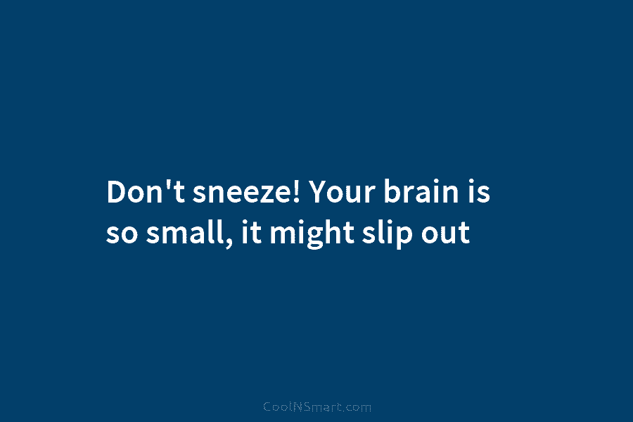 Don’t sneeze! Your brain is so small, it might slip out