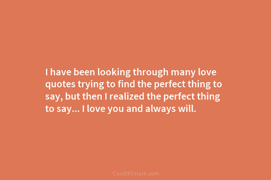 I have been looking through many love quotes trying to find the perfect thing to...