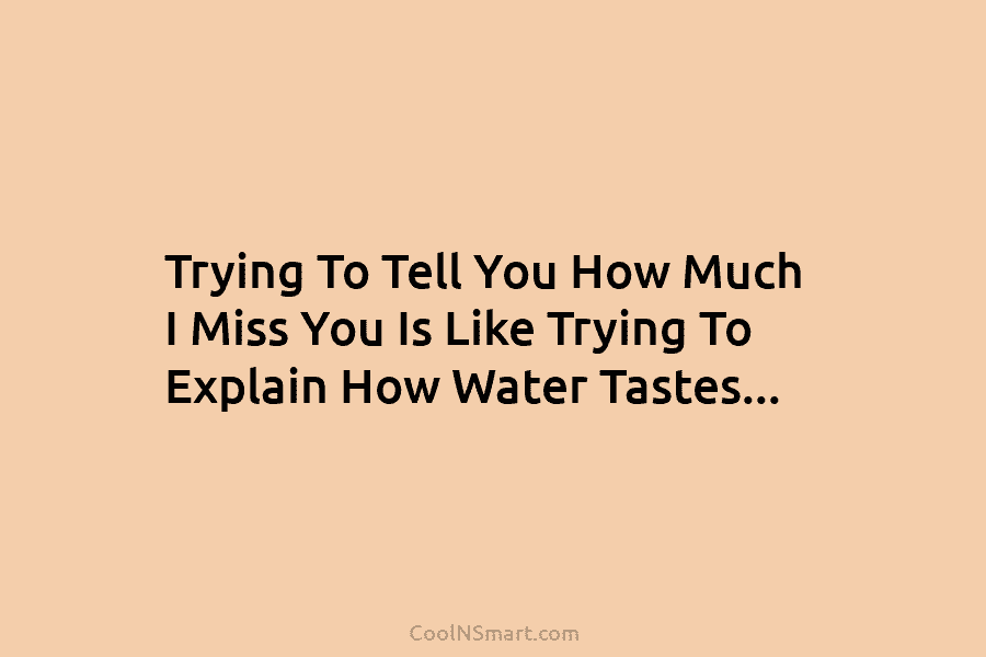 Trying To Tell You How Much I Miss You Is Like Trying To Explain How...