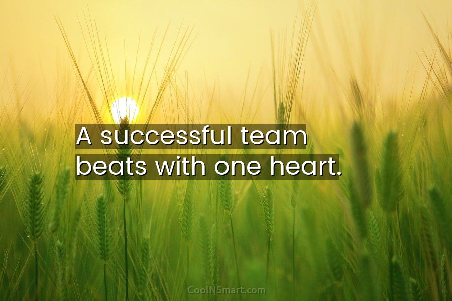Erhverv skadedyr brysomme Quote: A successful team beats with one heart. - CoolNSmart