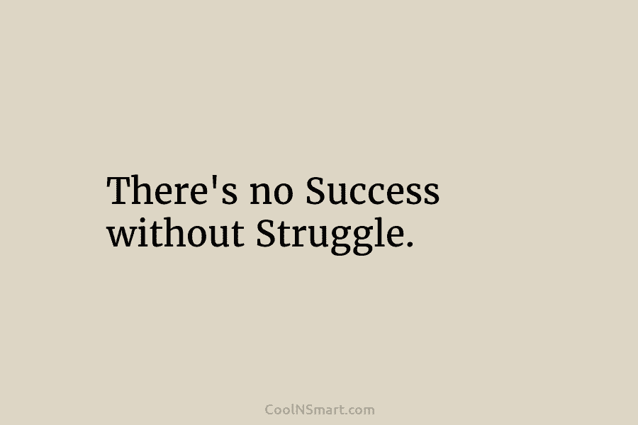 There’s no Success without Struggle.