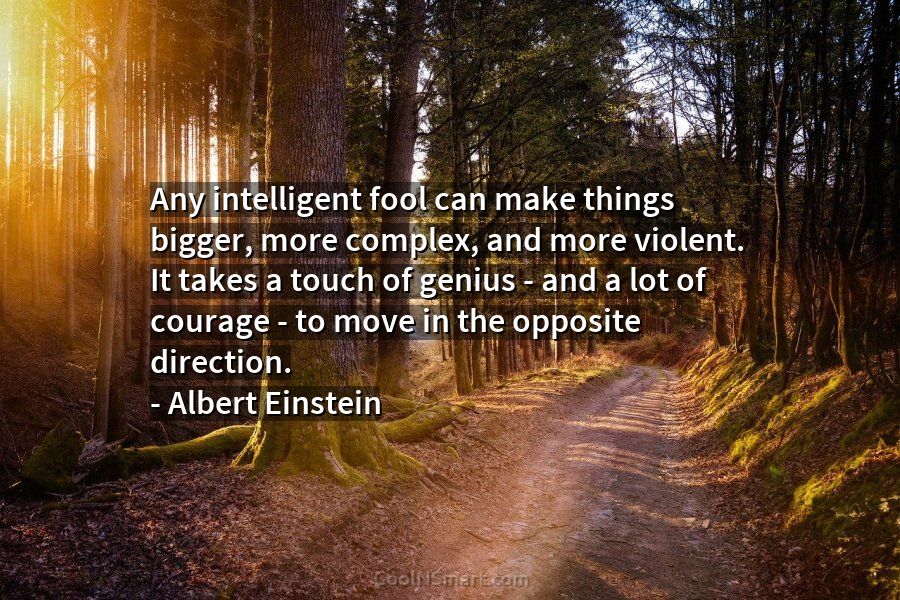 Quote: Any intelligent fool can make things bigger,... - CoolNSmart