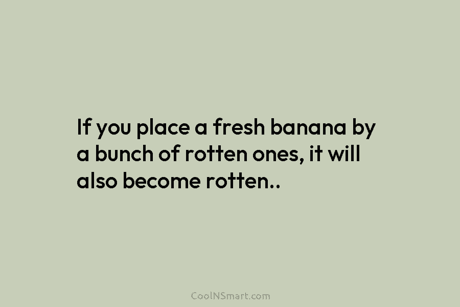 If you place a fresh banana by a bunch of rotten ones, it will also...